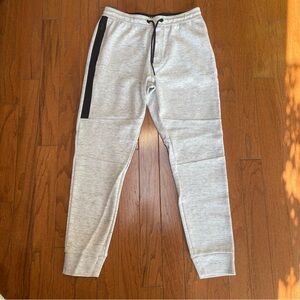 American Eagle Men’s Flex Casual Joggers Medium Tall Heather Cream Black Strip